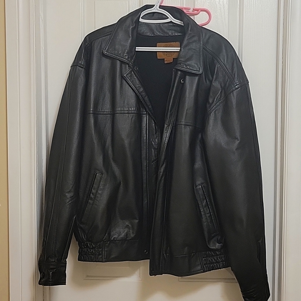 Mens Leather Bomber Sport Coat